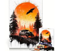 Jeep Sunset Adventure Jigsaw Puzzles for Adults 1000 Piece Mindful Game Clean Cut Happy Challenge Birthday Present (38x52cm)