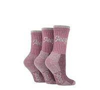 Jeep TERRAIN Womens Luxury Cotton Boot Socks 3 Pairs | Walking, Hiking and Outdoors, Padded, Breathable, Anti-Blister, Performance, Trekking, Crew Length