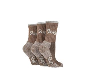 Jeep TERRAIN Womens Luxury Cotton Boot Socks 3 Pairs | Walking, Hiking and Outdoors, Padded, Breathable, Anti-Blister, Performance, Trekking, Crew Length