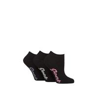 Jeep Women’s Bamboo Trainer Socks 3 Pack - Fully Cushioned, Breathable, Moisture-Wicking, Soft Feel, Smooth Toe Seams, Antibacterial, Ideal for Walking, UK Size 4-8 Black