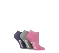 Jeep Women’s Bamboo Trainer Socks 3 Pack - Fully Cushioned, Breathable, Moisture-Wicking, Soft Feel, Smooth Toe Seams, Antibacterial, Ideal for Walking, UK Size 4-8 Rose/Grey/Lilac