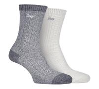 JEEP - 2 Pairs Ladies Supersoft Cute Warm Ribbed Thick Hiking Boot Socks