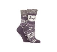 Jeep Women's 2 Pair Fairisle Soft Top Boot Socks Gift Set in Lilac | Size: 4-8 Jeep Lilac 4-8