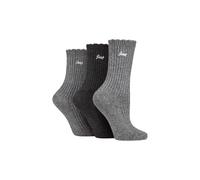 Jeep Women's 3 Pair Bamboo Scalloped Top Socks in Dark Grey | Size: 4-8 Jeep Dark Grey 4-8