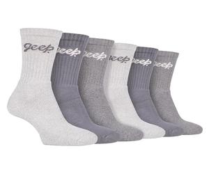 Jeep Womens 6 Pack Hiking Boot Socks Ladies Ribbed Cotton Socks for Outdoors (4-8, Slate/Grey)