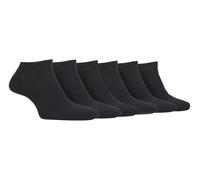 Jeep - 6 Pairs Ladies Performance Polyester Low Cut Ankle Length Trainer Gym Socks (4-8, Black)