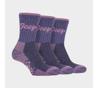 Jeep Women's Cotton Cushioned Hiking Socks - 3 Pack, Purple 4-8