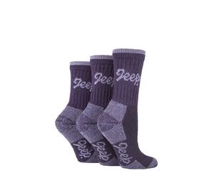 Jeep Womens Luxury Terrain Socks, in Assorted Colours, in Sizes 4-8, 3 Pair Pack