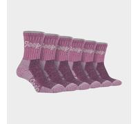 Jeep Women's Multipack Premium Cotton Padded Anti-blister Hiking Socks - 6 Pack, Pink 4-8