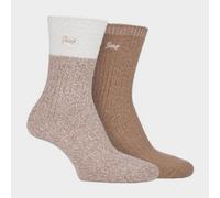 Jeep Womens - 2 Pack Ladies Supersoft Hiking Boot Socks - Tan - Size UK 4-6.5