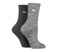 Jeep Womens Walking Boot Socks 2 Pack High Performance Polyester Running Socks (4-8, Charcoal/Slate)