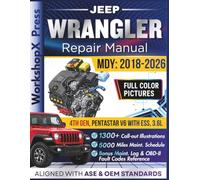 JEEP WRANGLER 2018-2026 REPAIR MANUAL: Beginner-Friendly DIY Guide for the 4th Gen, Pentastar V6 with ESS, 3.6L Engine, 1300+ Full-Color Repair Illustrations and Step-by-Step Instructions