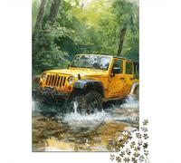 Jeep Wrangler Adventure Jigsaw Puzzles Puzzles for Adults Kids. 1000 Piece Whimsical Challenge Toy Educational Games Home Decoration for Educational Games Gifts 52x38cm/1000pcs