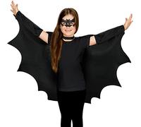 Jeere Halloween Kids Costume Vampire Bat Cosplay Set Includes Black Cape and Lace Bat Eye Mask Fancy Costumes for Halloween Kids Adults Cosplay Dress Accessories, Unisex Size (Classic)