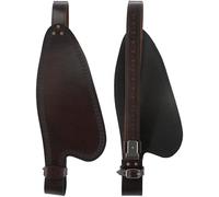 Jeereal Leather Western Saddle Replacement Fender Pair with Hobble Straps,Stainless Steel Blevin Buckles, Saddle Fenders for Horse (Dark Brown)