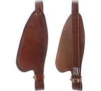 Jeereal Leather Western Saddle Replacement Fender Pair with Hobble Straps,Stainless Steel Blevin Buckles, Saddle Fenders for Horse (Rich Brown)