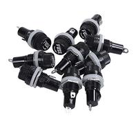 Jeerylow 10Pcs 10A AC 250V 5mm x 20mm Panel Mounted Plastic Fuse Holder Socket
