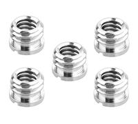 Jeerylow 5 Pack 1/4 Inch to 3/8 Inch Convert Screw Standard Adapter Reducer Bushing Converter for DSLR Camera Camcorder Tripod Monopod Ball Head Ballhead Video Light Stand