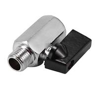 Jeerylow Chrome Brass 1/4inch Ball Valve Threads Tap Male to Female Air Compressor Hose