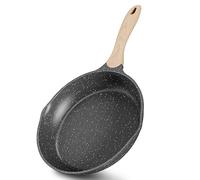 JEETEE Aluminium Non Stick Frying Pans 32cm, Granite-Non-Stick Omelette Fry Pan with Cool Handle, Suitable for All Stoves, PFOA/PFOS Free