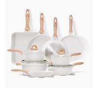 JEETEE Pots and Pans Set Non Stick 23pcs, Healthy Kitchen Cookware Sets, Induction Cooking Set W/Gray Frying Pans, Saucepans, Sauté & Griddle & Crepe Pan (PFOA Free)