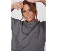 Jeetly Evelyn Grey Marl Cowl Neck Pullover Top - 16