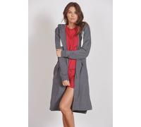 Jeetly Lottie Grey Marl Loungewear Longline Zip Through Hooded Sweater - Tall 16