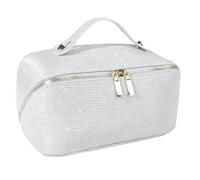 JeeVoya Makeup Bag for Women Travel Cosmetic Bag Toiletry Oraganizer Case Bag Travel Essentials Portable Pouch with Waterproof Large Capacity PU Leather Lining, Grey