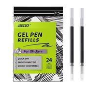 JEEZZO Gel Ink Refills Black Medium Point Compatible with Pilot Pentel Sharpie Uni-Ball Zebra Clickers for Working Drawing and Journaling 24 pcs