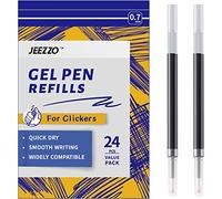 JEEZZO Gel Ink Refills for Retractable Click Pens Blue Medium Point Compatible with Pilot G2 Pentel Energel Jetstream Sharpie S-Gel Uniball Signo Zebra Sarasa 24 pcs