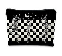 JEFBFBWE Halloween Makeup Bag Gothic Makeup Bag Halloween Party Gift Horror Women Gift Spooky Dance Skeleton Cosmetic Bags-Unleash Your Spooky Creativity! , Mixed color, Funny