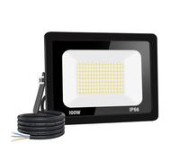 Jefedana 100 W LED Outdoor Spotlight 10000LM IP66 Waterproof Super Bright Outdoor Lighting Outdoor Lighting Cool White (6000 K) Security LED Spotlight for Stadiums, Factories, Parking, Garage, Garden