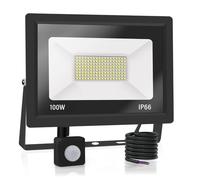 Jefedana Security Lights Outdoor Motion Sensor 100W,IP66 Waterproof Motion Sensor Outdoor 10000LM LED Floodlights with PIR Sensor,3000K Warm White for Garden, Forecourt, Backyard, Garages and More