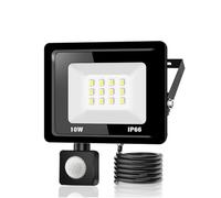 Jefedana Security Lights Outdoor Motion Sensor 10W,IP66 Waterproof Motion Sensor Outdoor 1000LM LED Floodlights with PIR Sensor,6000K Daylight White for Garden, Forecourt, Backyard, Garages and More