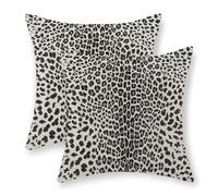 JEFERSO Balck Leopard Print Pillow Covers 18x18 Inch Set of 2 Animal Print Throw Pillows Skin Cheetah Print Decorations Pillow Cases Modern Decor Outdoor Farmhouse Linen Cushion Case for Couch Sofa