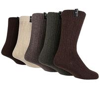 JEFF BANKS 5 Pair Eco-Friendly Recycled Wool Blend Leisure Socks Mens 7-11 Naturals, Naturals, 7-11