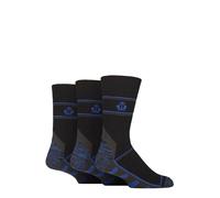 Jeff Banks Durable Work Socks - Recycled Cotton Cushioned in a 3 Pair Multipack Size 7-11 for Work Boots (UK, Numeric, 7, 11, Regular, Regular, Black/Blue)