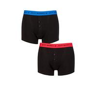 Jeff Banks Mens 2 Pack Plymouth Button Cotton Boxer Shorts