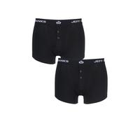 Jeff Banks Men's 2 Pack Plymouth Button Cotton Boxer Shorts in Black Size S-5XL