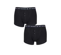 Jeff Banks Mens 2 Pack Plymouth Button Cotton Boxer Shorts (UK, Alpha, M, 5XL, Regular, Regular, Black)