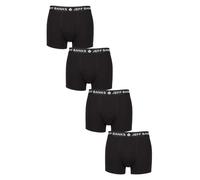 Jeff Banks Men's 4 Pack Cotton Rich Stretch Boxer Trunks, Soft Waistband | Double-layer front pouch, 5cm inseam, flat overlocked seams, saddle seat, tagless care label, designed to reduce chafing