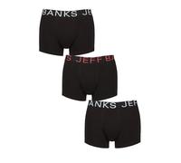 Jeff Banks Mens Boxer Trunks Black - 3 Pack Cotton Stretch Underwear, Soft Breathable Lightweight Everyday Pants with Elastic Waistband, Comfort Fit, Sizes S-XXL Black/Green M