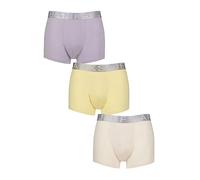 Jeff Banks Mens' Cotton Trunks - Plain Pastel Colours, Mid-Rise, Label-less, Silver Waistband, 3 Pack, Sizes S,M,L,XL Pastel Lilac XL
