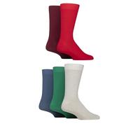 Jeff Banks Men's Crew Socks - Cotton Blend, Plain, Ribbed, Calf Length, Casual, Day to Day, 5 Pair Multipack Size 7-11
