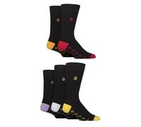 Jeff Banks Mens Plain Socks - Designer Branded for Everday or Suit with Soft Recycled Cotton Multipack of 5 Size 7-11 (UK, Numeric, 7, 11, Regular, Regular, Heel & Toe Black Mixture)