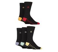 Jeff Banks Mens Plain Socks - Designer Branded for Everday or Suit with Soft Recycled Cotton Multipack of 5 Size 7-11 (UK, Numeric, 7, 11, Regular, Regular, Heel & Toe Black/Red/Orange)