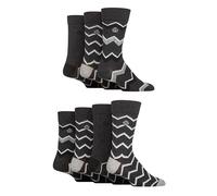 Jeff Banks Mens Recycled Cotton Patterned Socks Pack of 7 (7-11, Diagonal Stripes Charcoal)