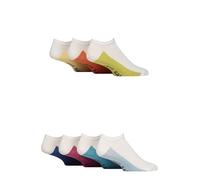 Jeff Banks Mens Recycled Cotton Patterned Trainer Socks Pack of 7 (UK, Numeric, 7, 11, Regular, Regular, Sole Whites)