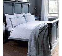Jeff Banks Pour La Maison Limoges - White Luxury Quality 100% Cotton Reversible Designer Duvet Cover Quilt Bedding Set - Double (200cm x 200cm) + 2 Matching Pillowcases