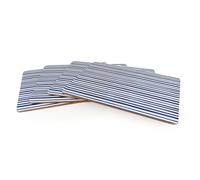 Jeff Banks Set of 4 Placemats | 29x21cm Blue and White Stripe Cork Backed Nautical Table Mats | Rectangle Place Mats